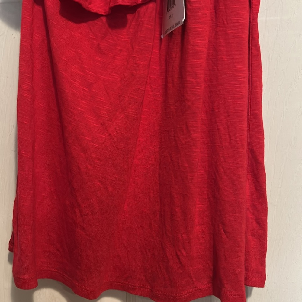 RXB Red One Shoulder Ruffle Top Size Medium - Picture 4 of 8